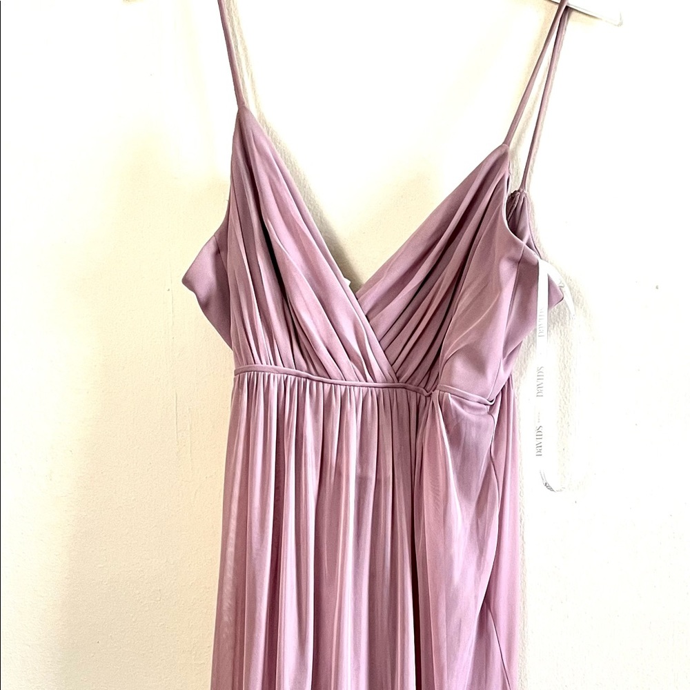 David’s Bridal mesh quartz bridesmaid dress